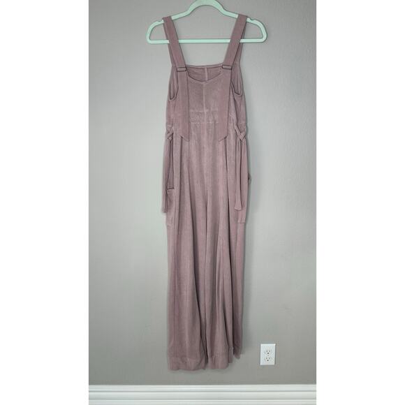 FREE PEOPLE MOVEMENT Taupe Cinch Waist Wide Leg Comfy Sleeveless Jumpsuit XS - Picture 5 of 11